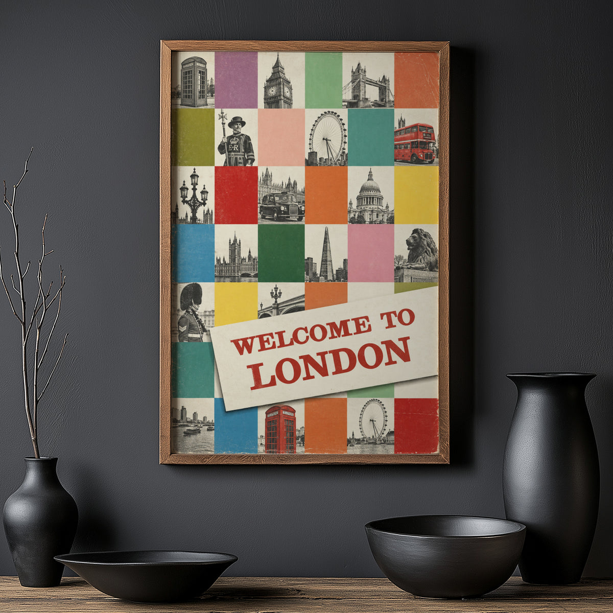 Vintage London Poster, Welcome to London Wall Art Print
