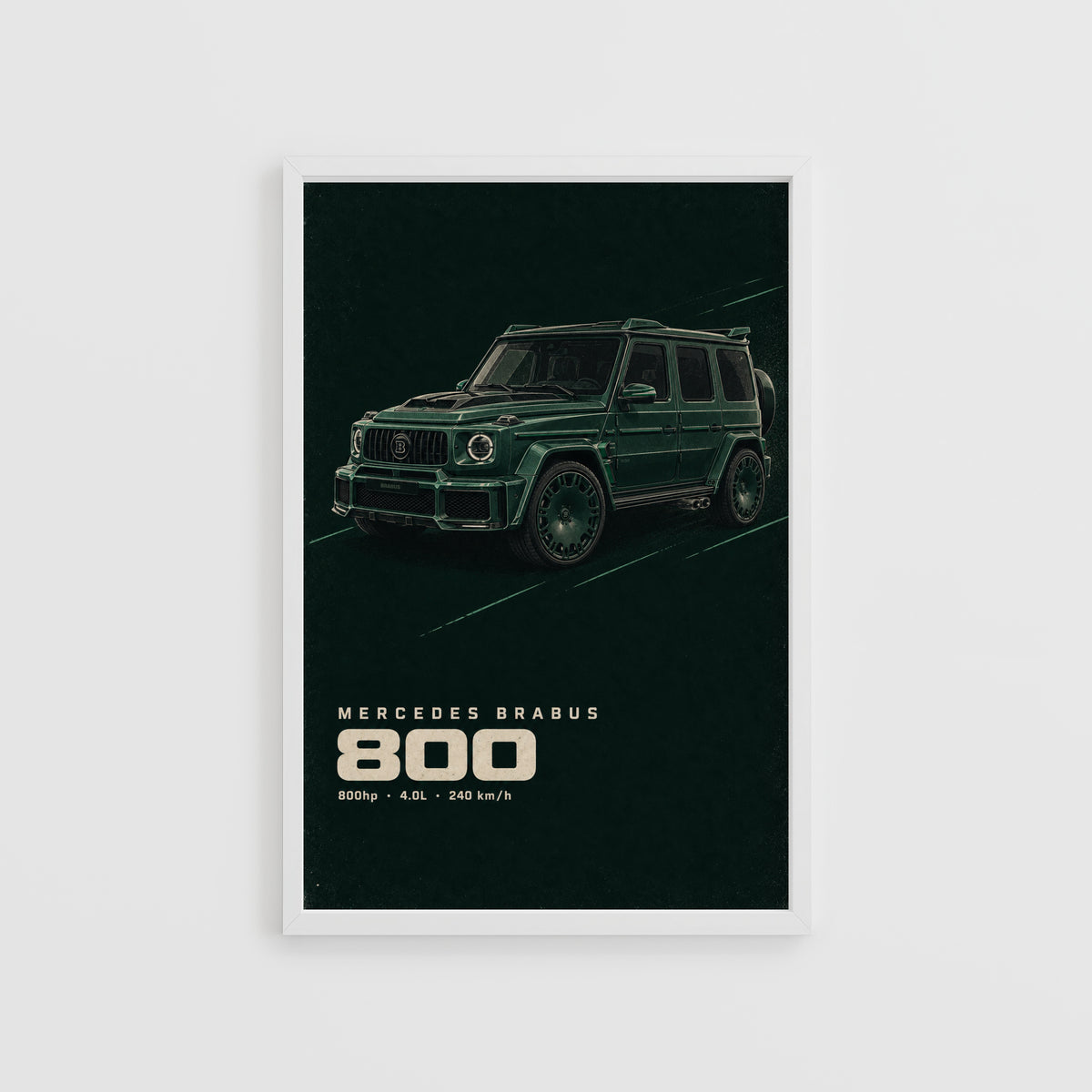 Vintage Mercedes Brabus 800 Print, Car Wall Art