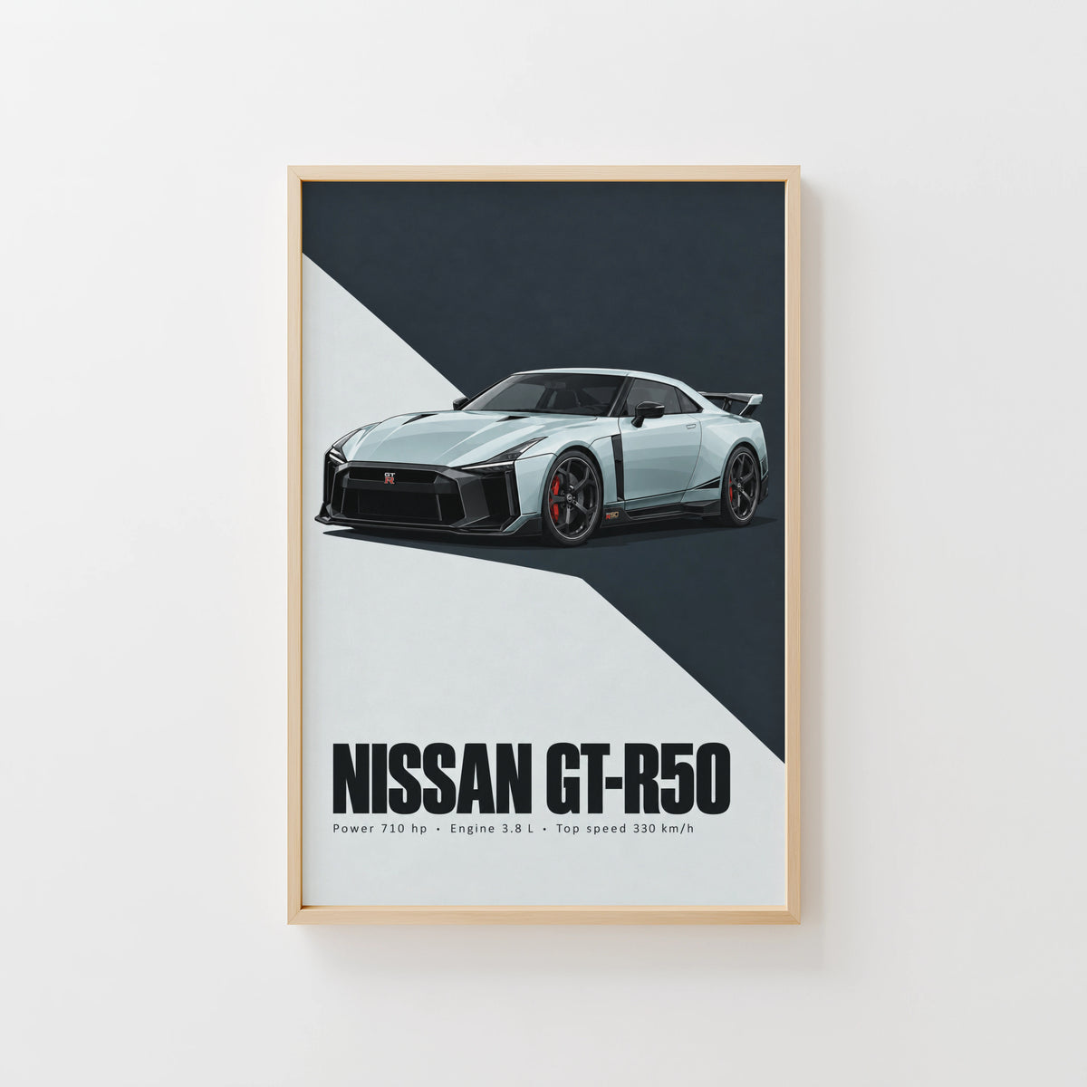 Vintage Nissan GT-R50 Print, Car Wall Art, Garage