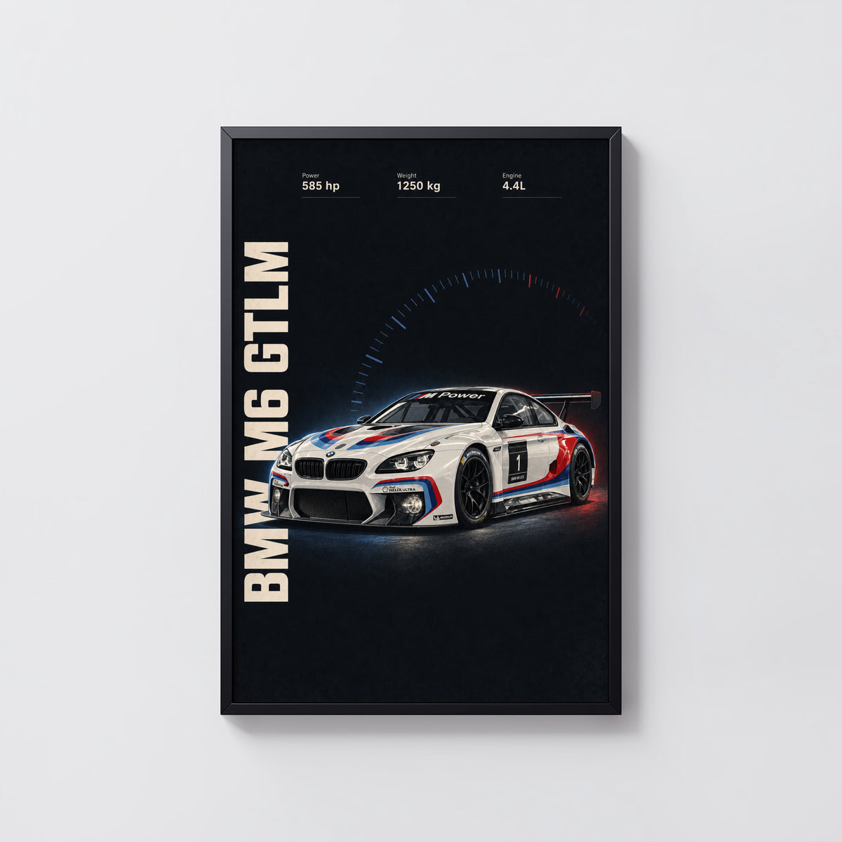 Vintage BMW M6 GTLM Race Car Print, Wall Art