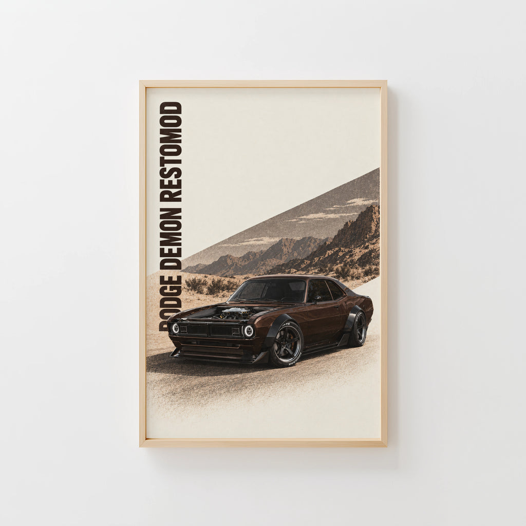 Vintage Dodge Demon Restomod Car Print