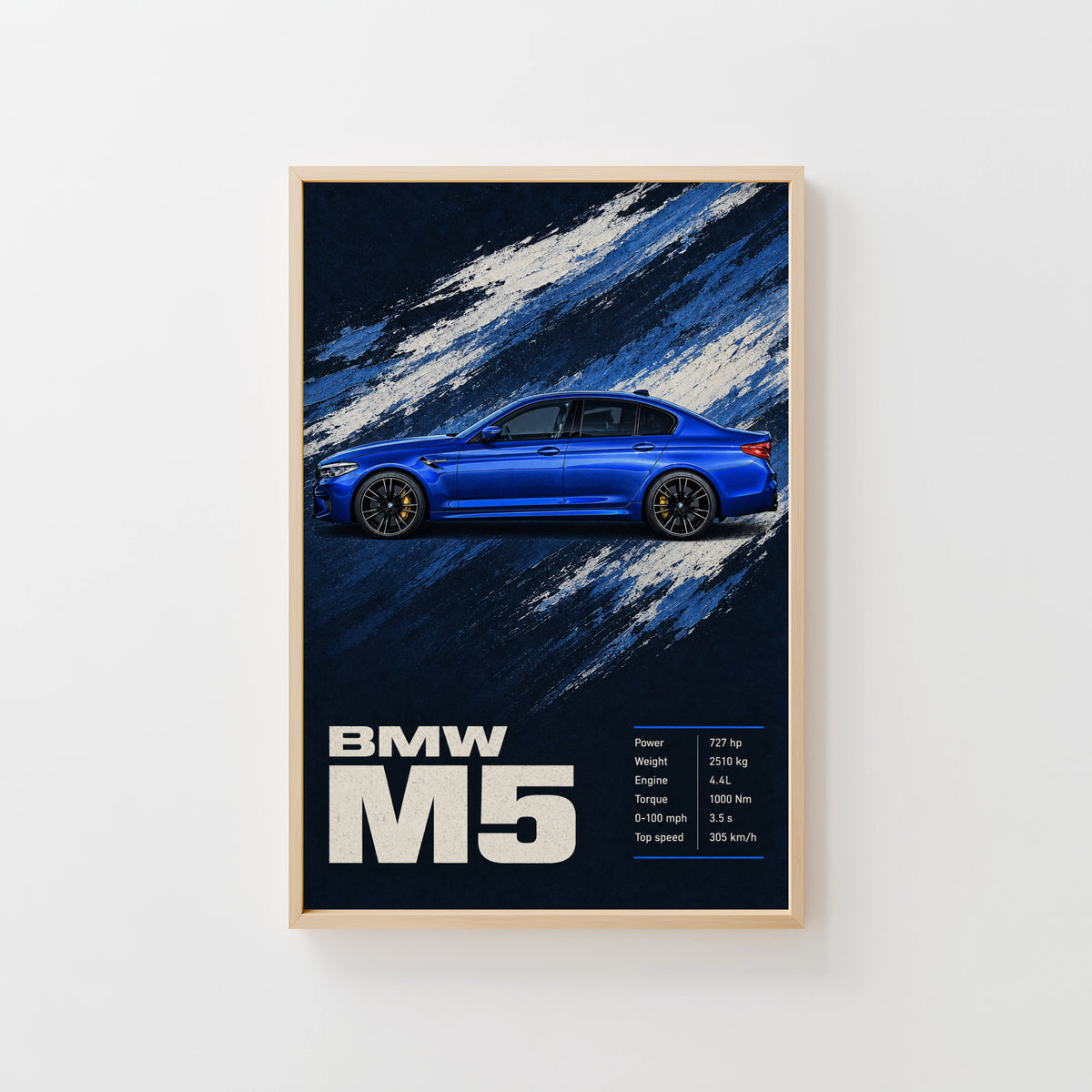 Vintage BMW M5 Print, Car Wall Art for Men