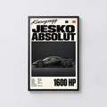 Vintage Koenigsegg Jesko Absolut Print, Car Wall Art