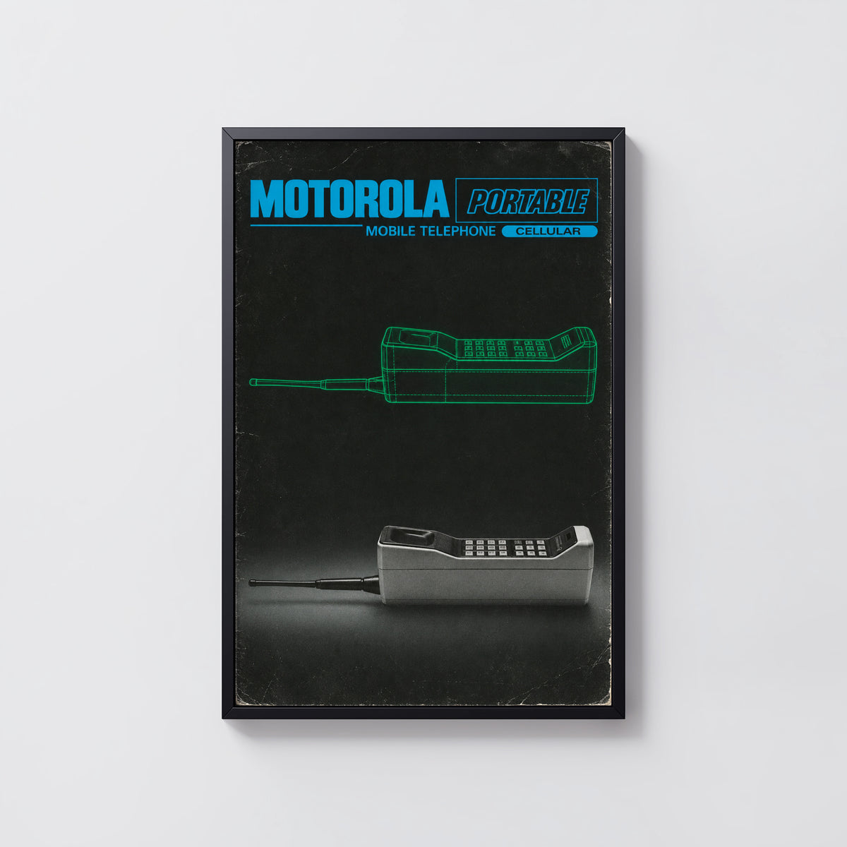 Vintage Motorola Phone Poster, Retro Tech Wall Art, Print