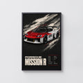 Vintage Porsche Mission R Print, Car Wall Art
