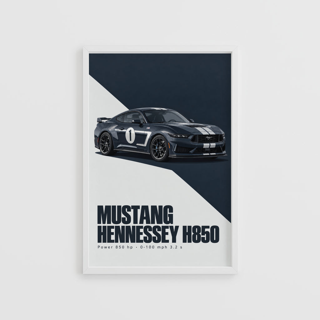 Vintage Mustang Print, Muscle Car Poster, Garage Wall Art