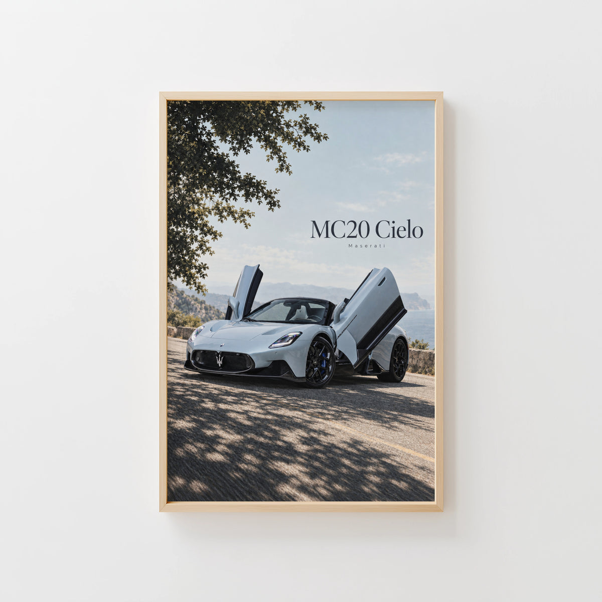 Vintage Maserati MC20 Cielo Print, Supercar Wall Art