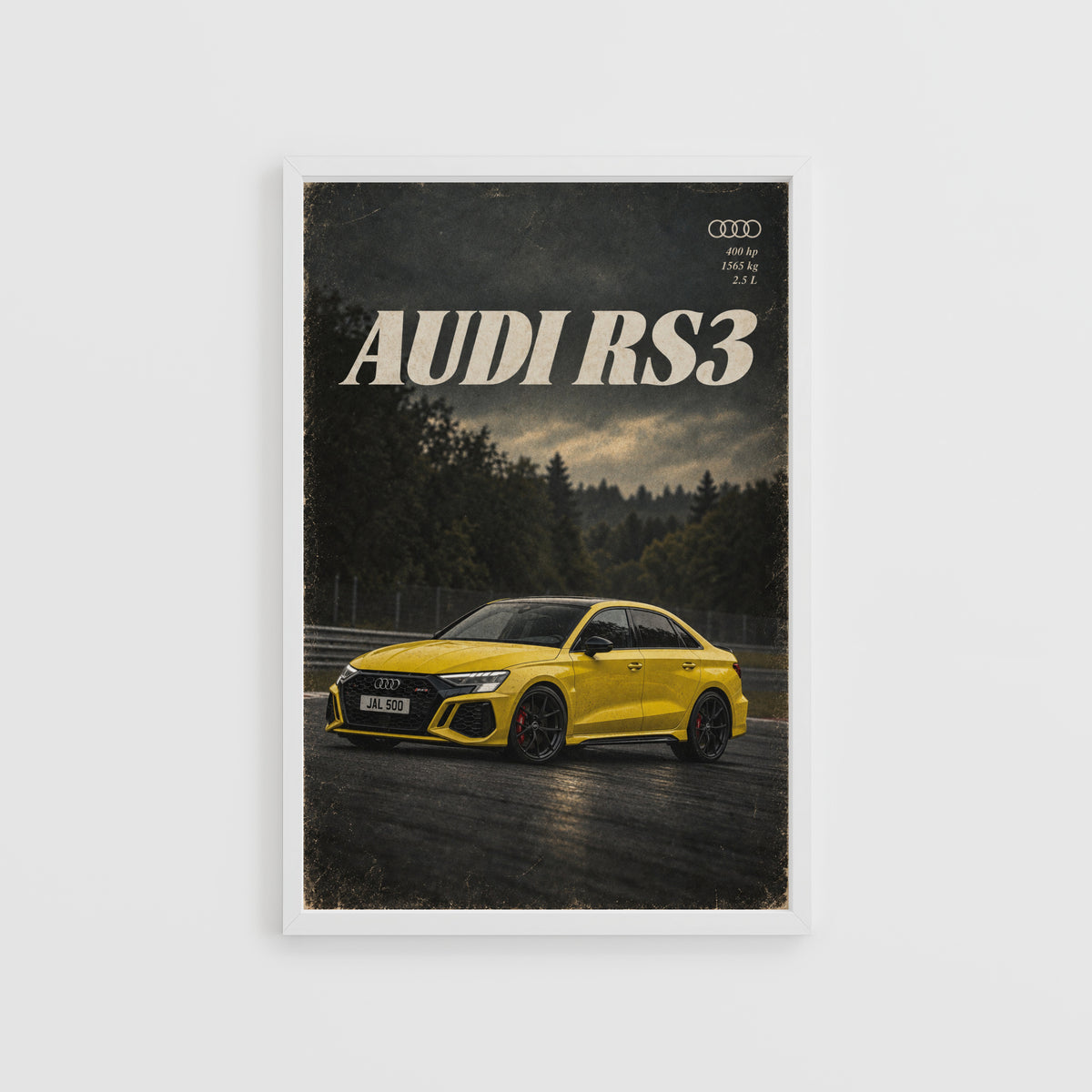 Vintage Audi RS3 Print, Car Wall Art
