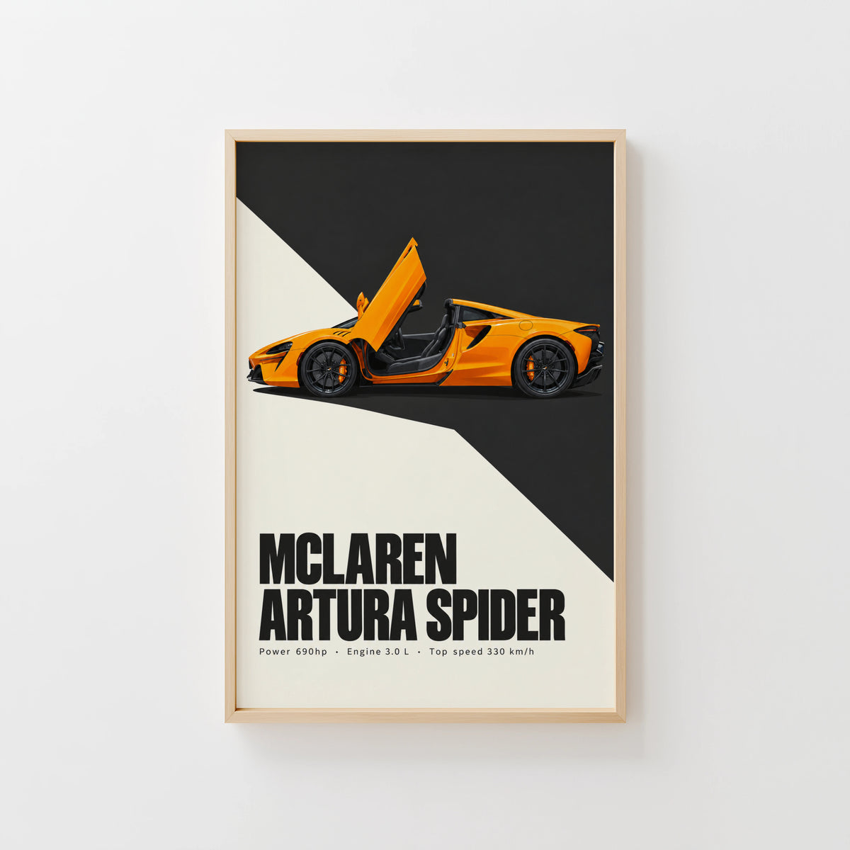 Vintage McLaren Artura Spider Print, Supercar Wall