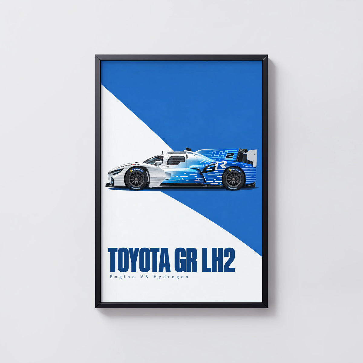 Vintage Toyota GR LH2 Print, Hydrogen Race Car