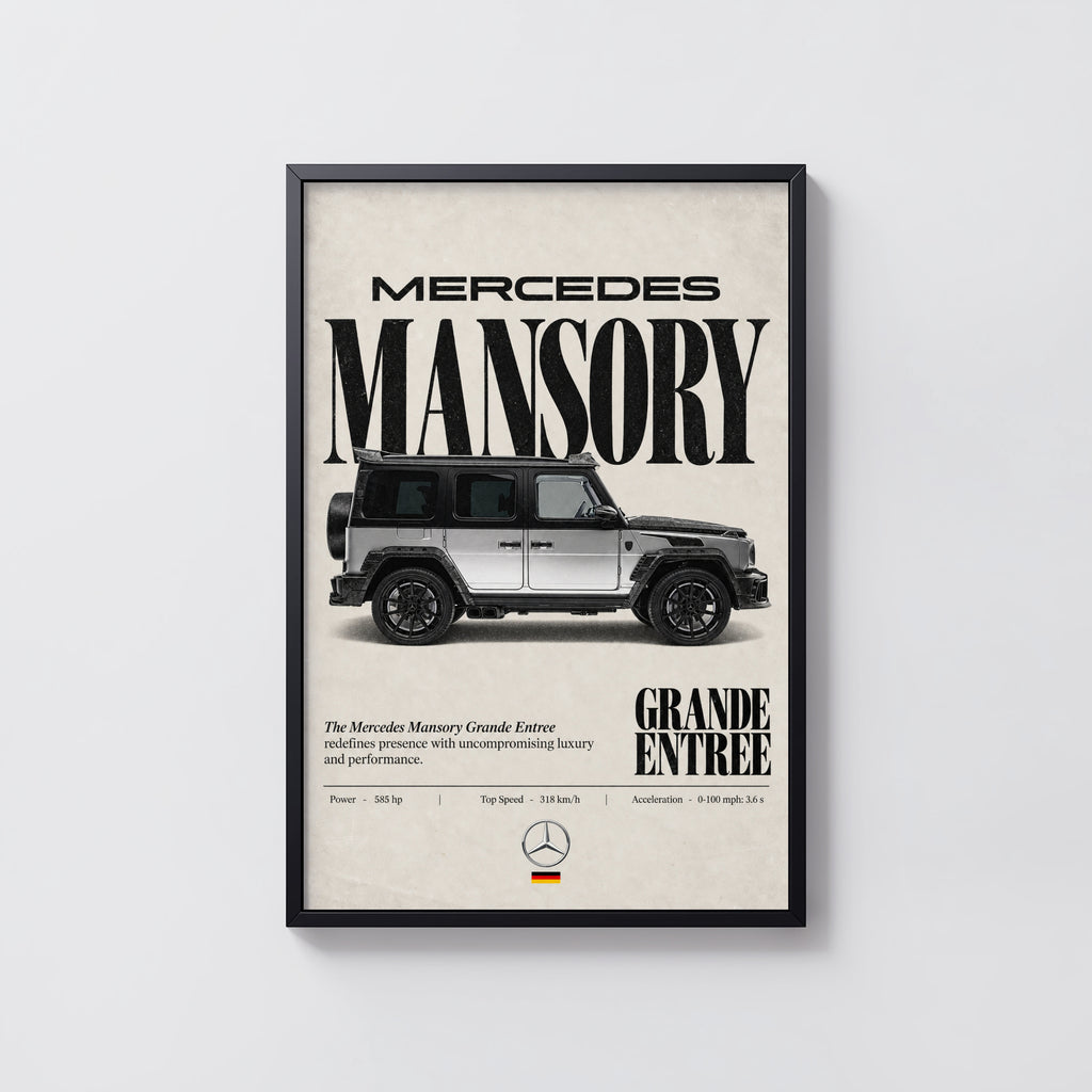 Vintage Mercedes Mansory Print, Car Wall Art