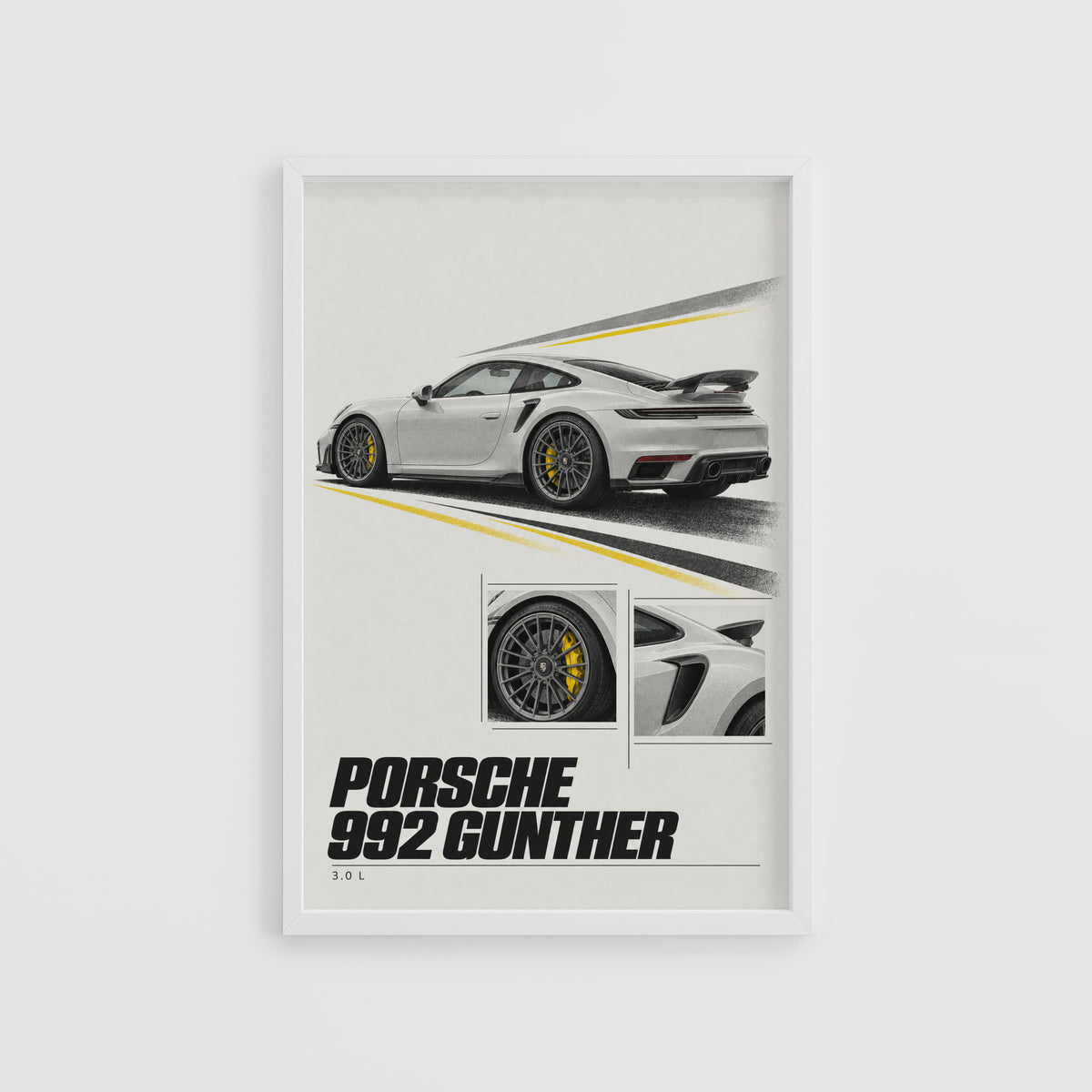 Vintage Porsche 992 Print, Car Wall Art