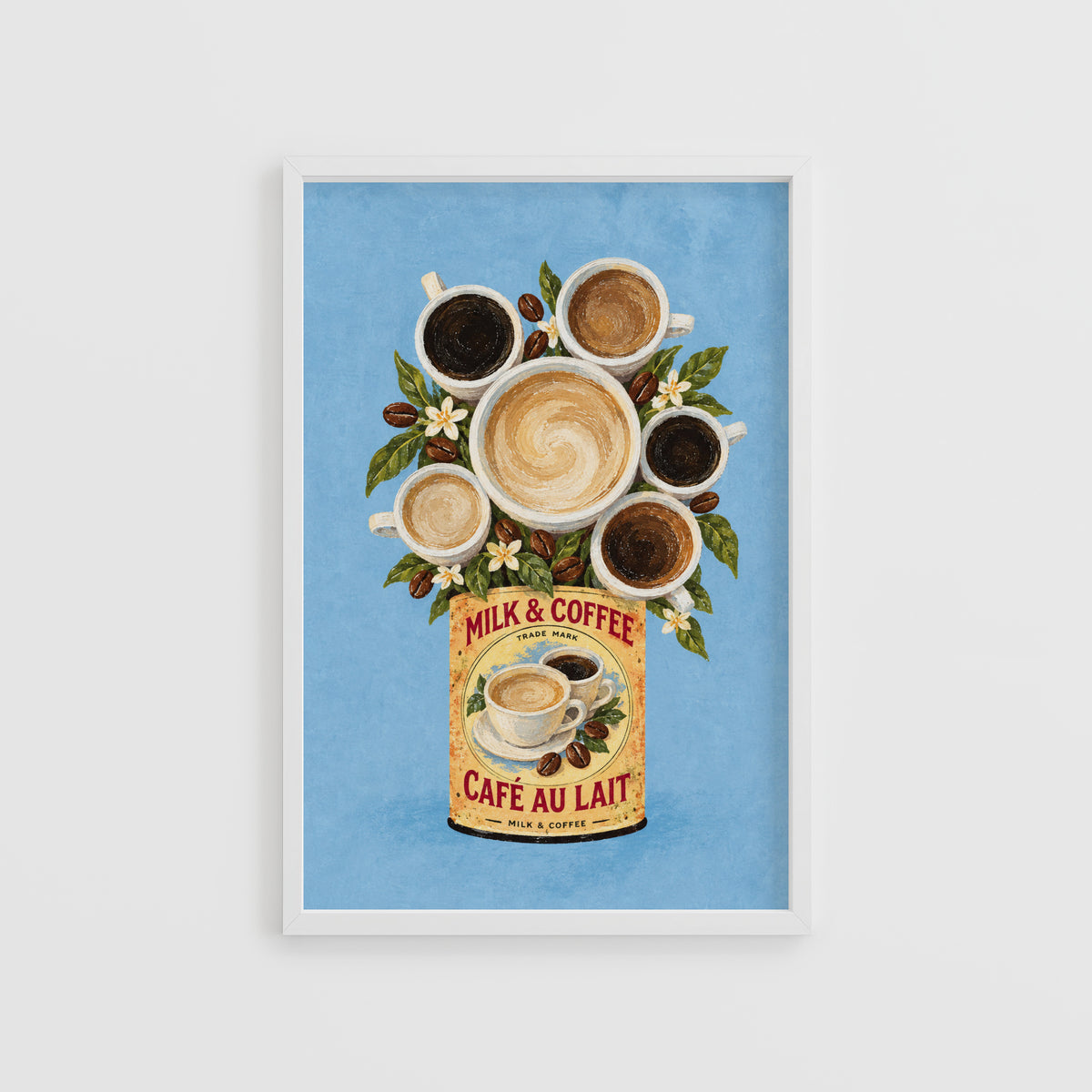 Vintage Coffee Print and Poster, Cafe au Lait Kitchen Art