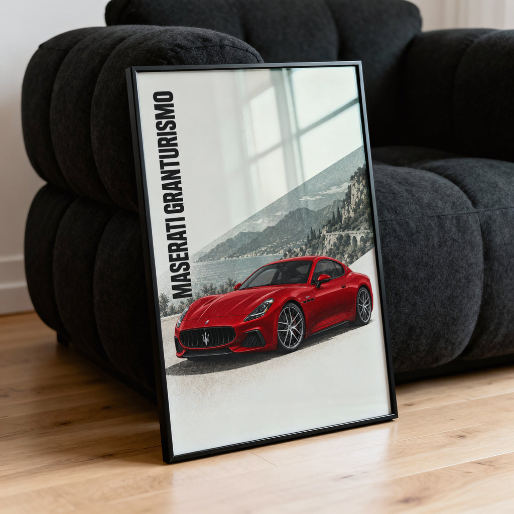 Vintage Maserati GranTurismo Print, Car Wall Art