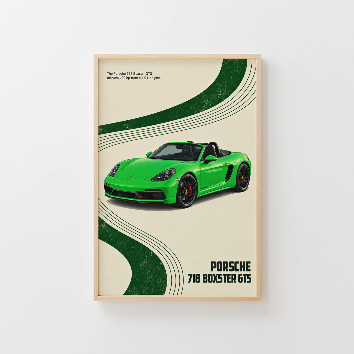 Vintage Print, Porsche Boxster GTS Car Wall Art