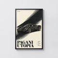 Vintage Pagani Utopia Print, Supercar Wall Art