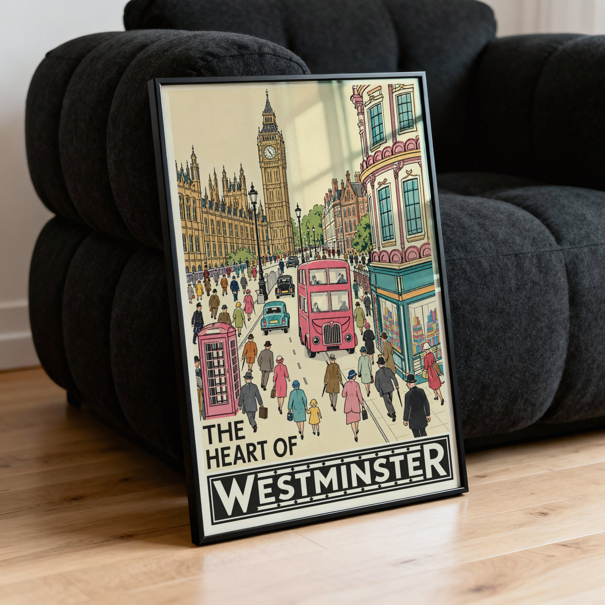 Vintage Westminster London Poster, Big Ben Wall Art, Print