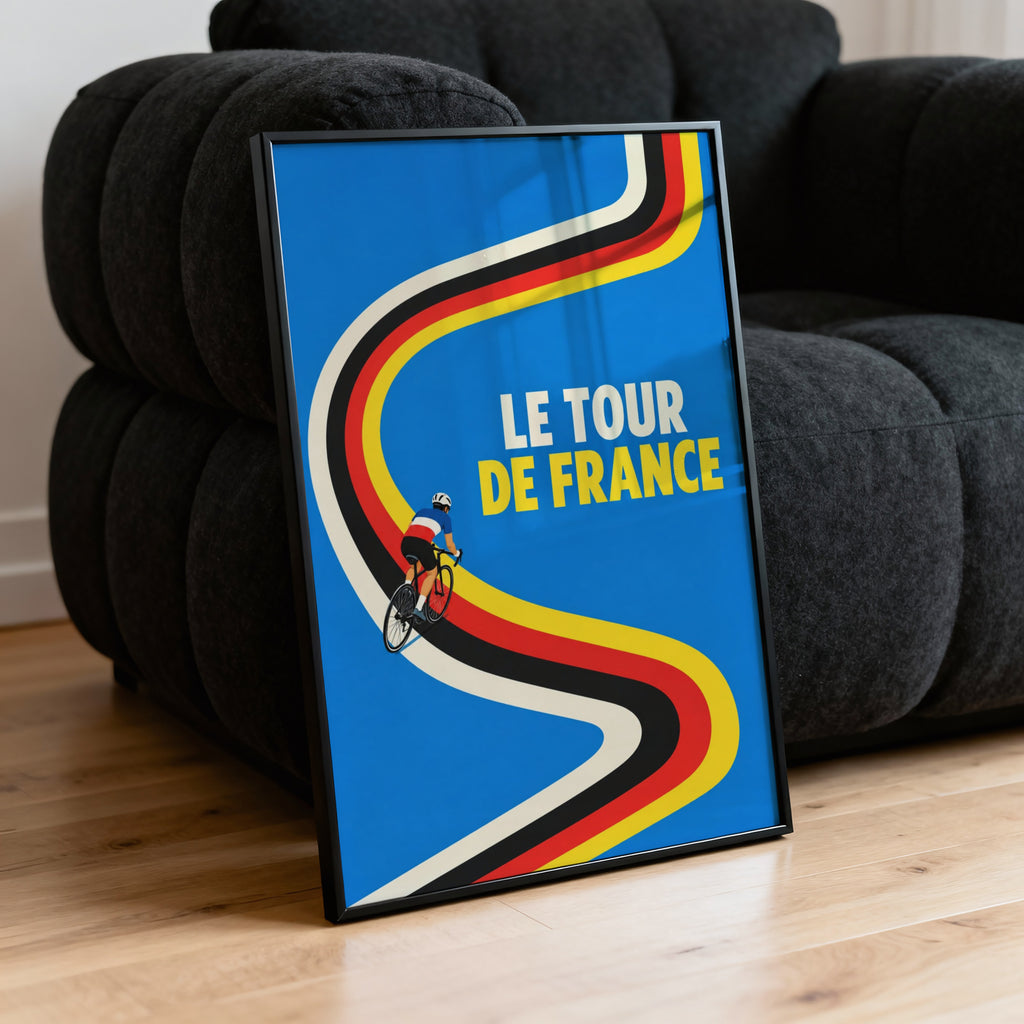 Vintage Tour de France Poster, Cycling Wall Art Print