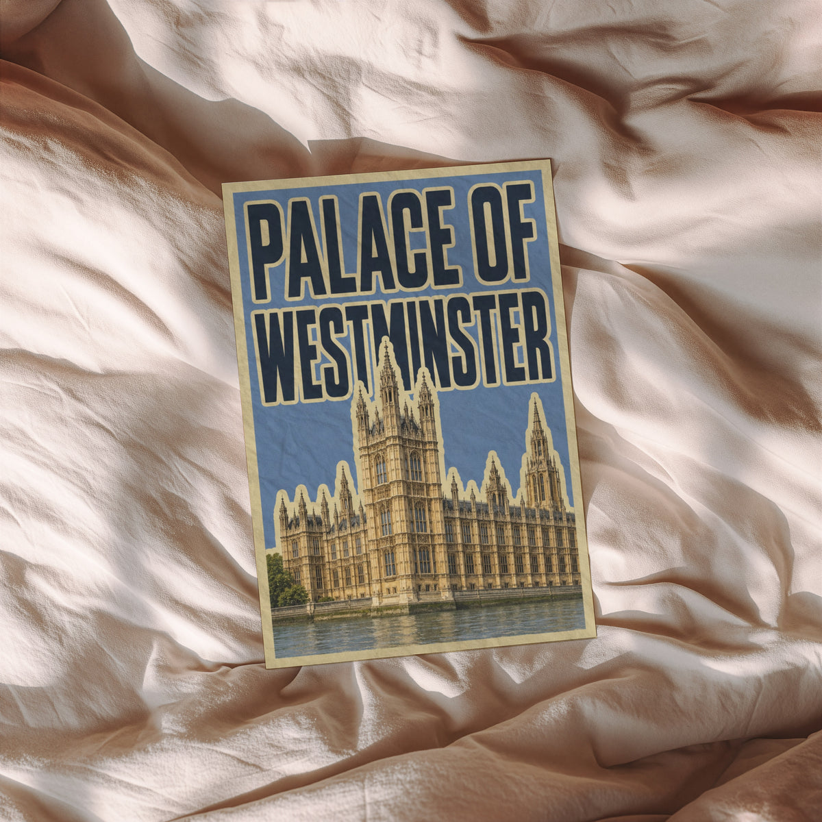 Vintage Palace of Westminster Poster, London Wall Art Print