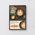Vintage Coffee Print Poster, Latte Art Kitchen Wall Art