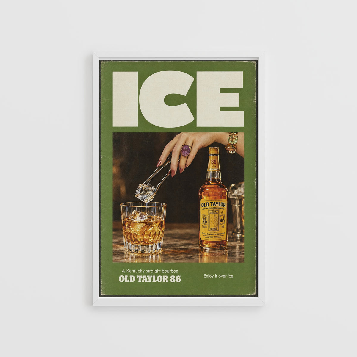Vintage Bourbon Poster, Whiskey Wall Art, Bar Print