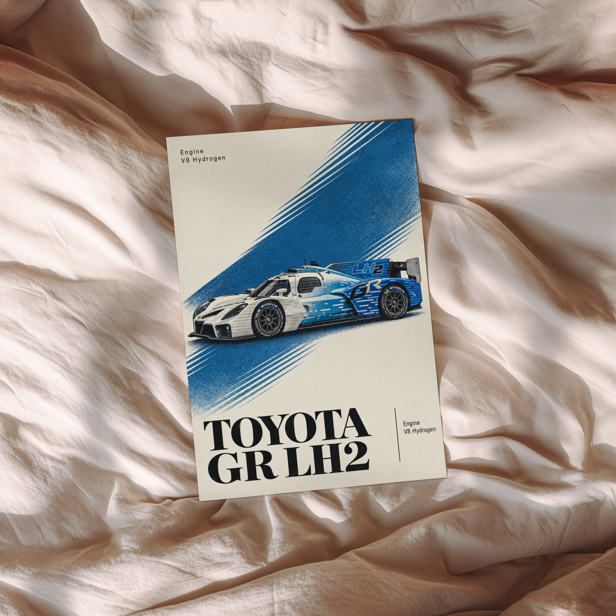 Vintage Toyota GR LH2 Print, Hydrogen Race Car