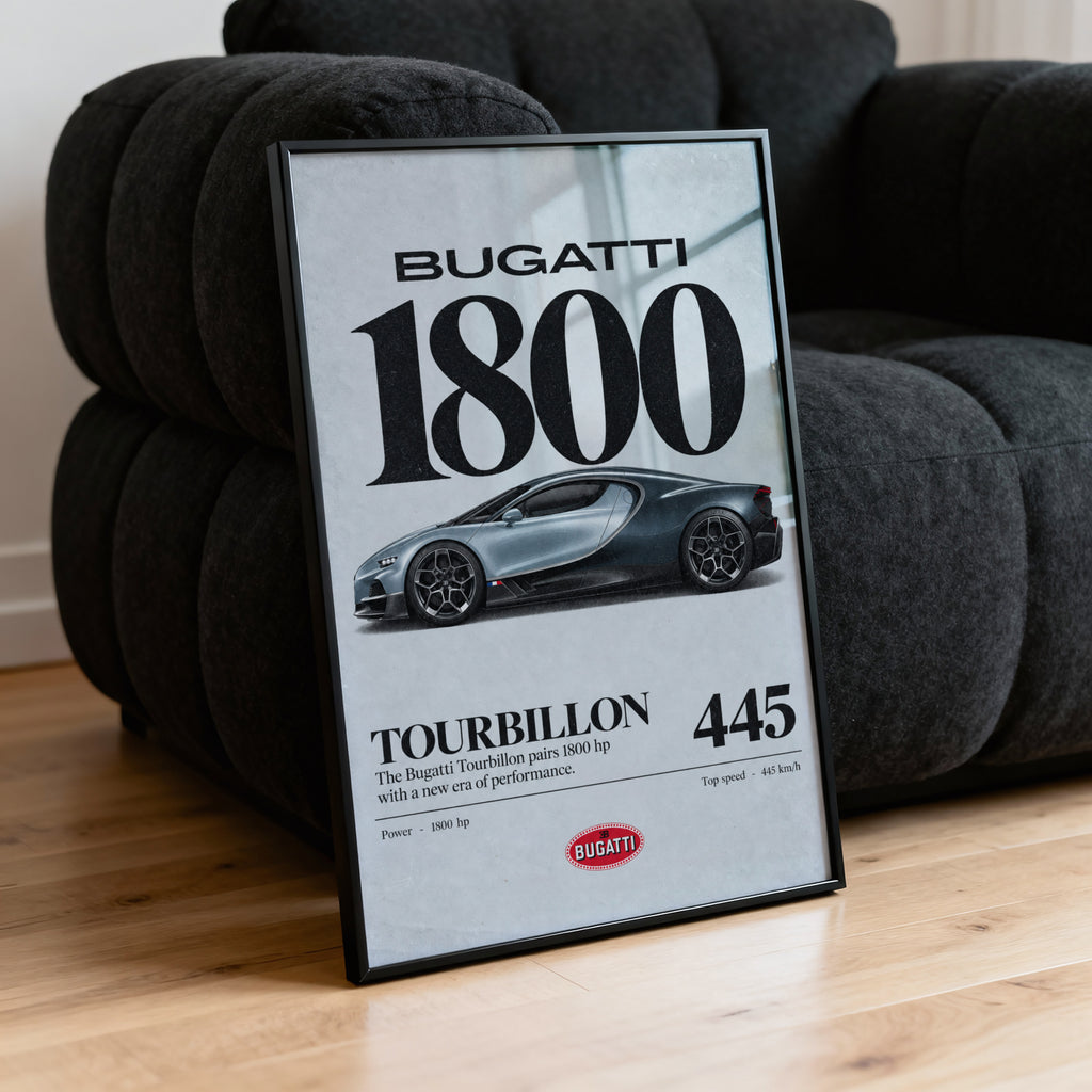 Vintage Bugatti Tourbillon Print, Car Wall Art