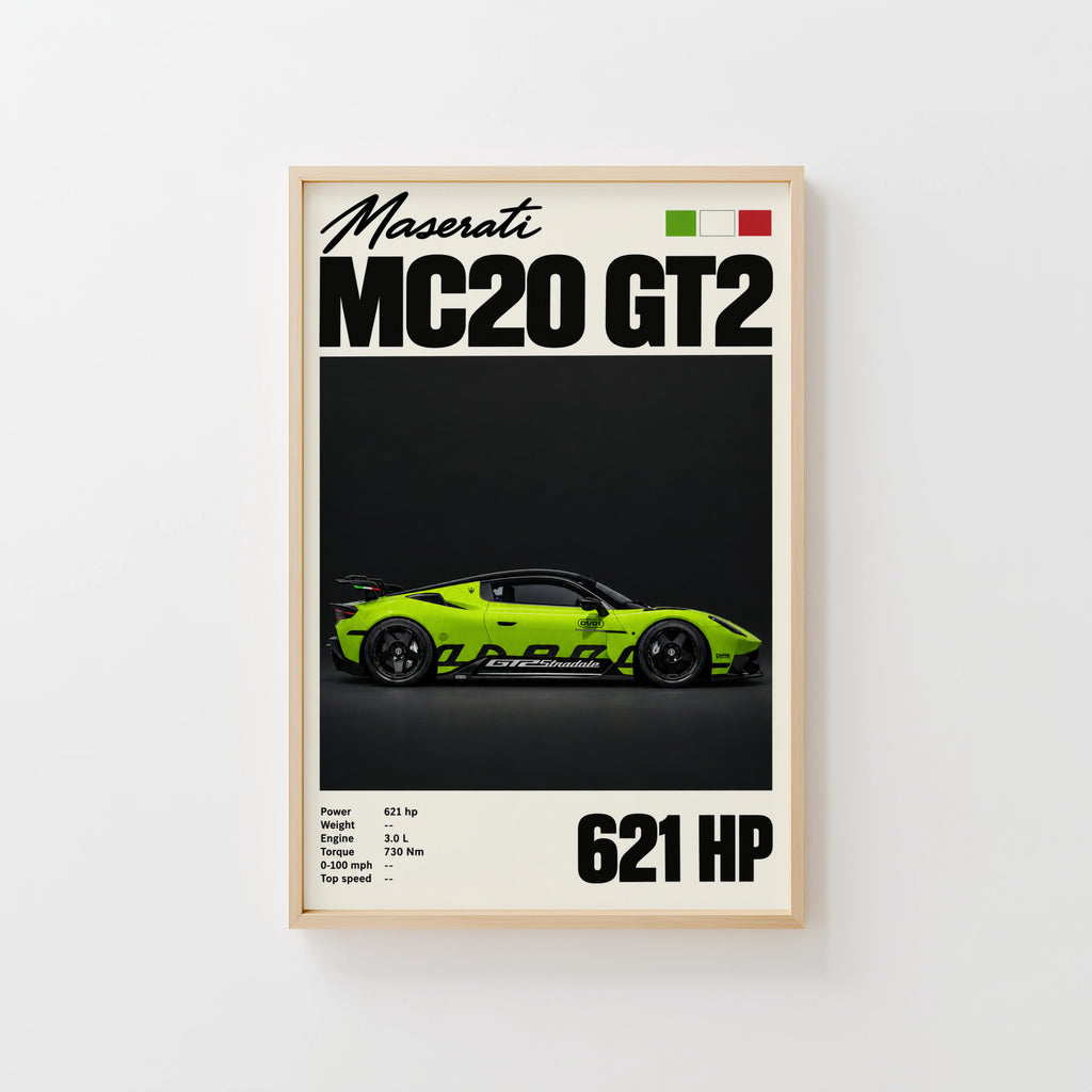 Vintage Maserati MC20 GT2 Print, Car Wall Art