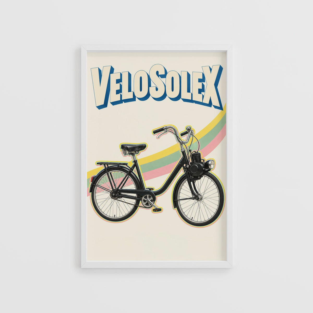 Vintage Velosolex Poster, Moped Wall Art, Cycling Print