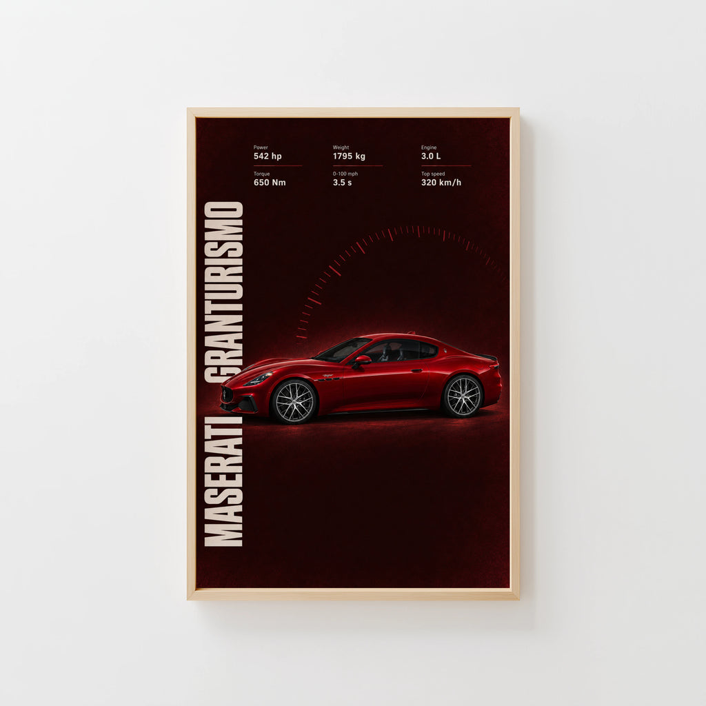 Vintage Maserati GranTurismo Print, Car Wall Art