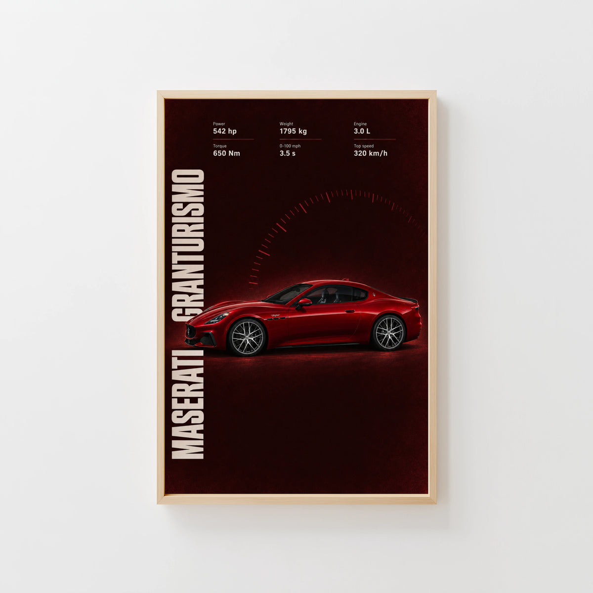 Vintage Maserati GranTurismo Print, Car Wall Art