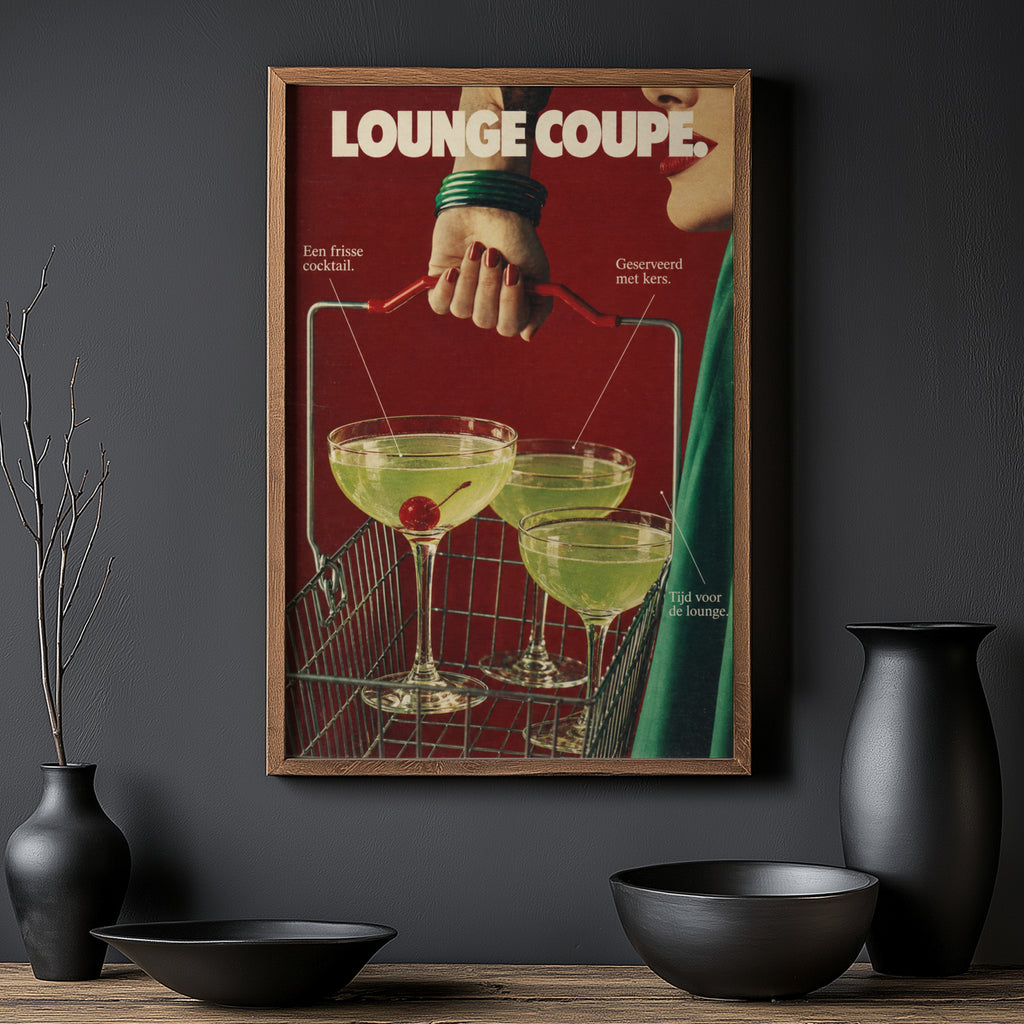 Vintage Cocktail Poster, Retro Bar Wall Art, Print