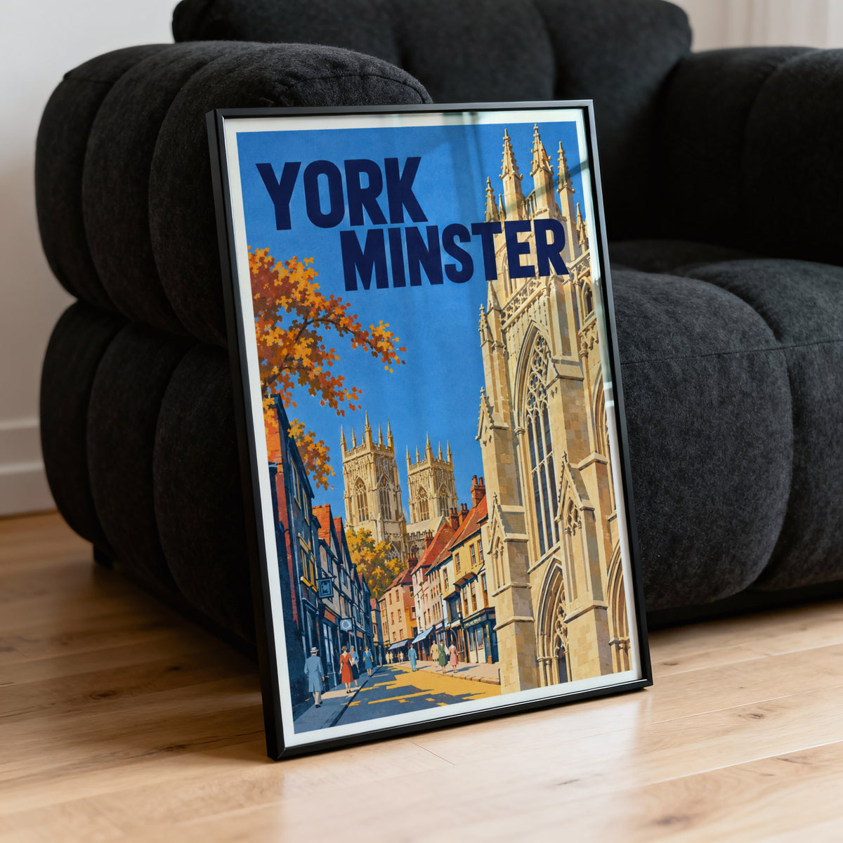 Vintage York Minster Poster, England Travel Wall Art, Print