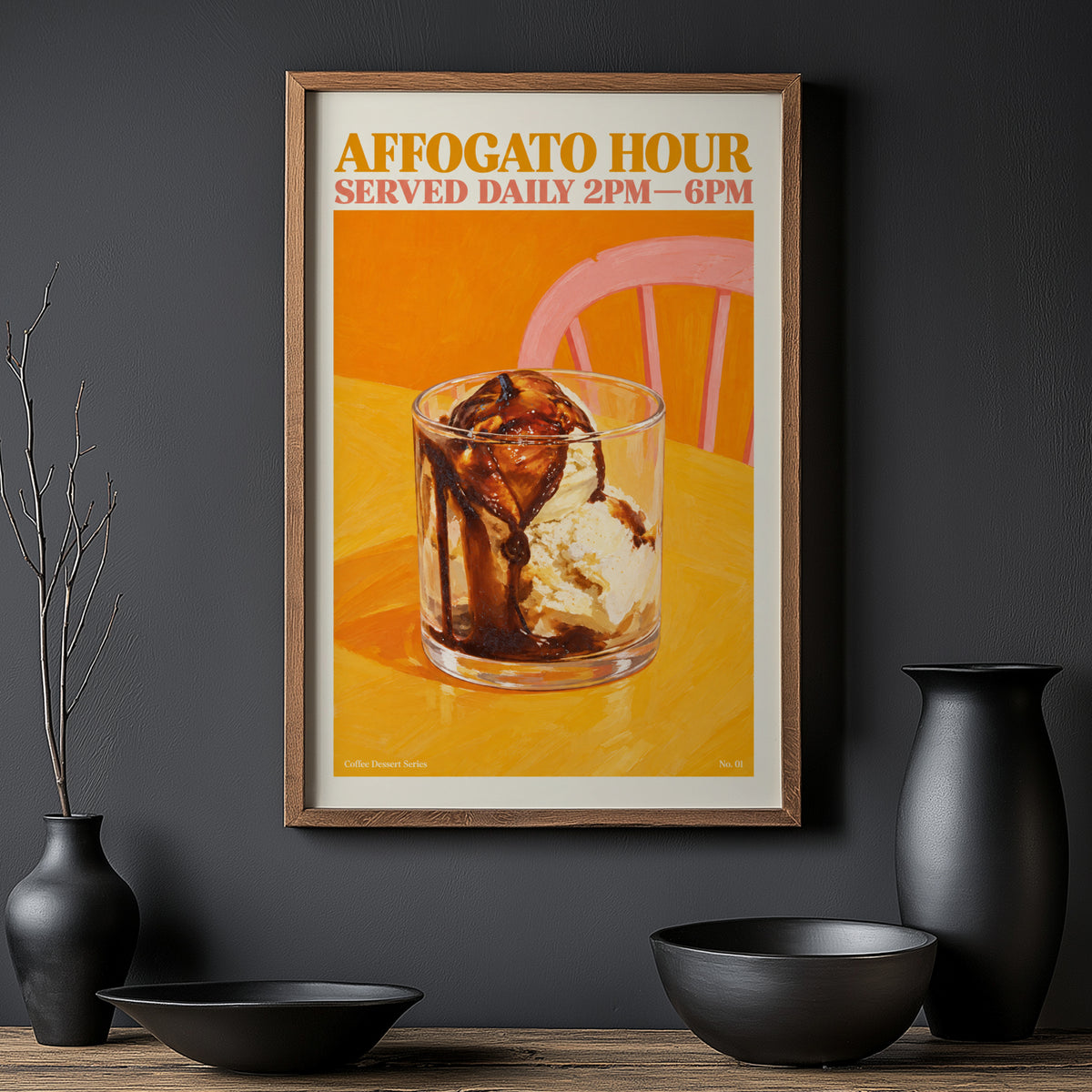 Vintage Affogato Print, Coffee Poster, Kitchen Art
