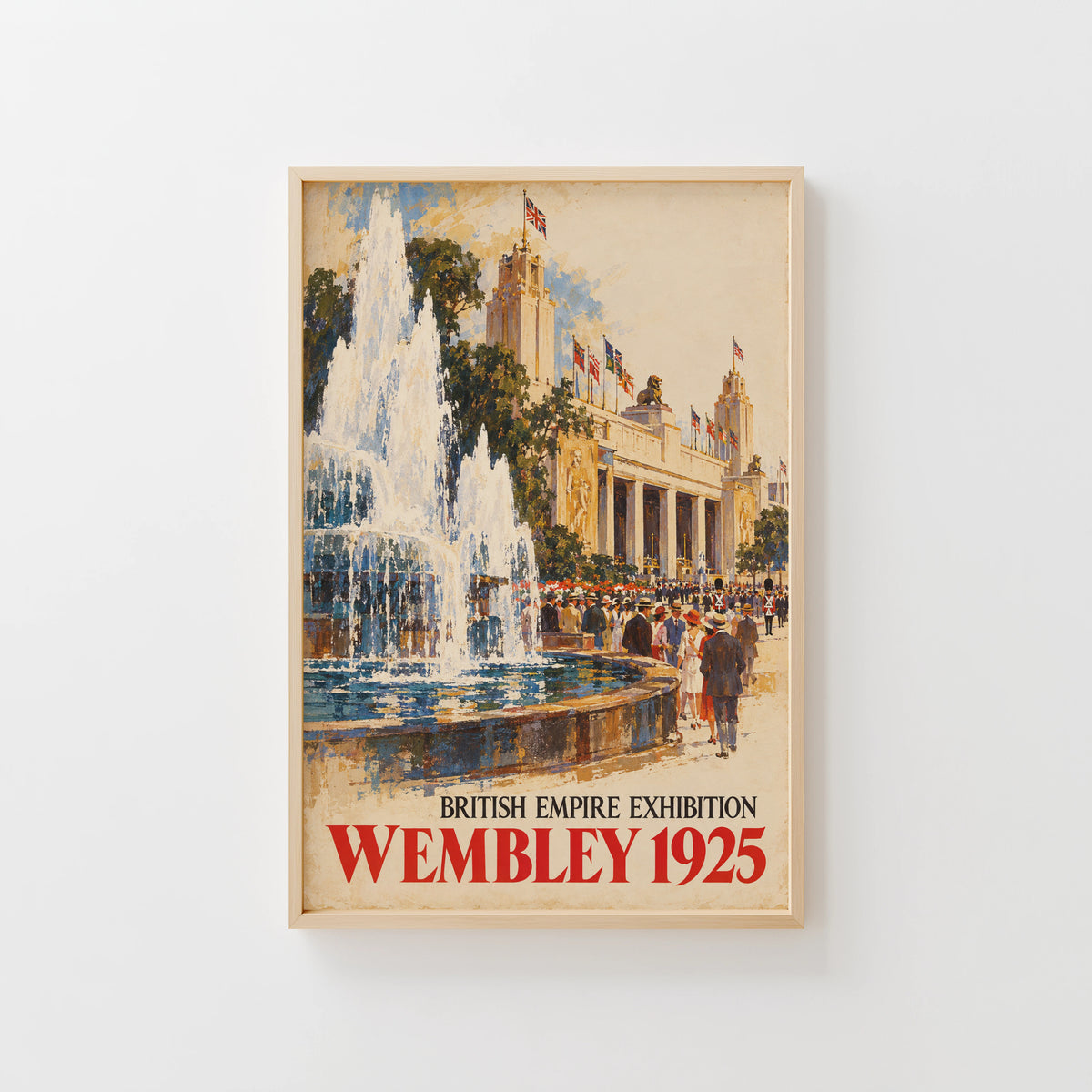 Vintage Wembley 1925 Poster, British Empire Exhibition Print
