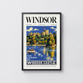 Vintage Windsor Castle Poster, Thames Wall Art