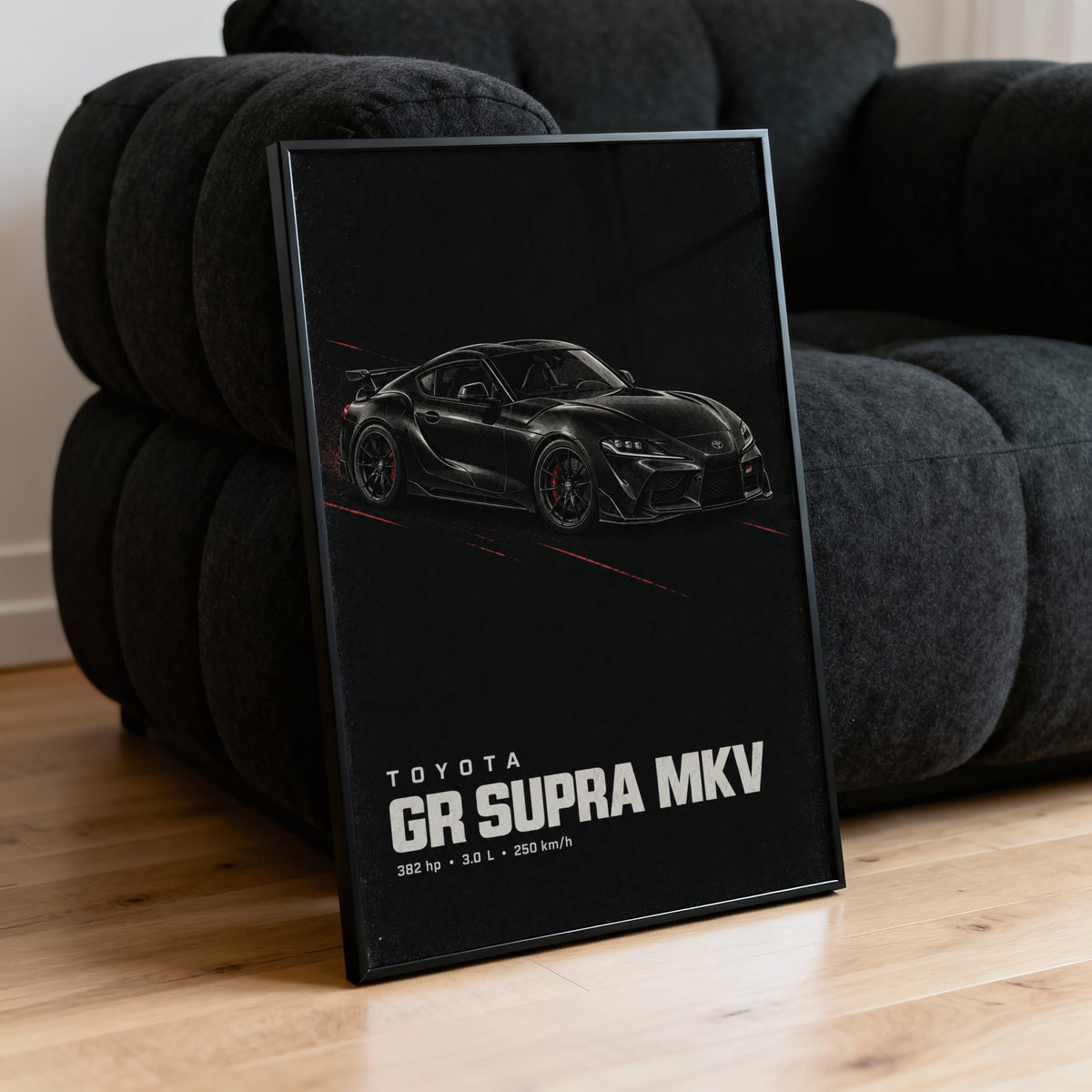 Vintage Toyota GR Supra Car Print, Garage Wall Art