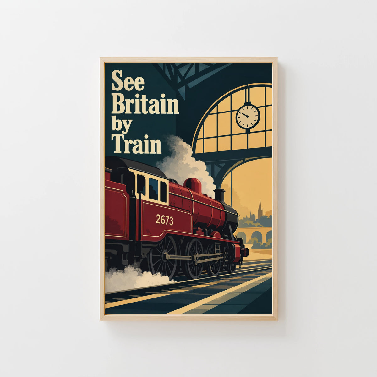 Vintage Steam Train Poster, British Railway Wall Art, Print