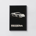 Vintage Koenigsegg Regera Print, Hypercar Wall Art