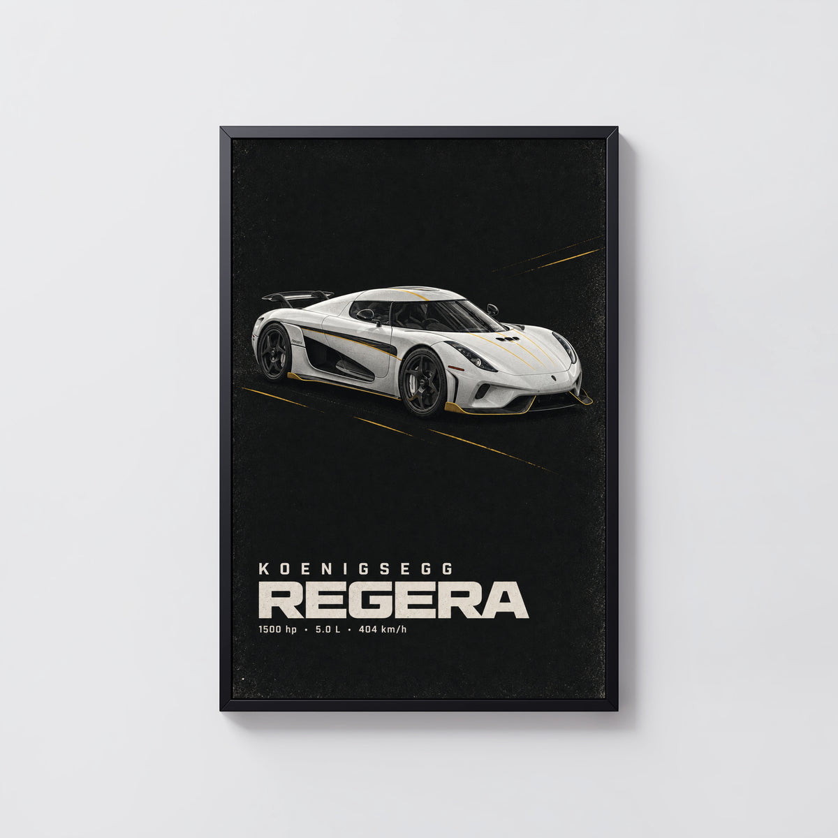 Vintage Koenigsegg Regera Print, Hypercar Wall Art