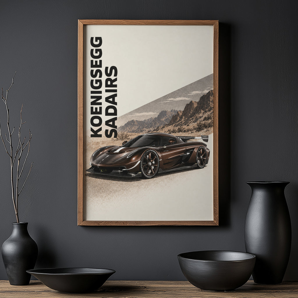Vintage Koenigsegg Print, Hypercar Wall Art