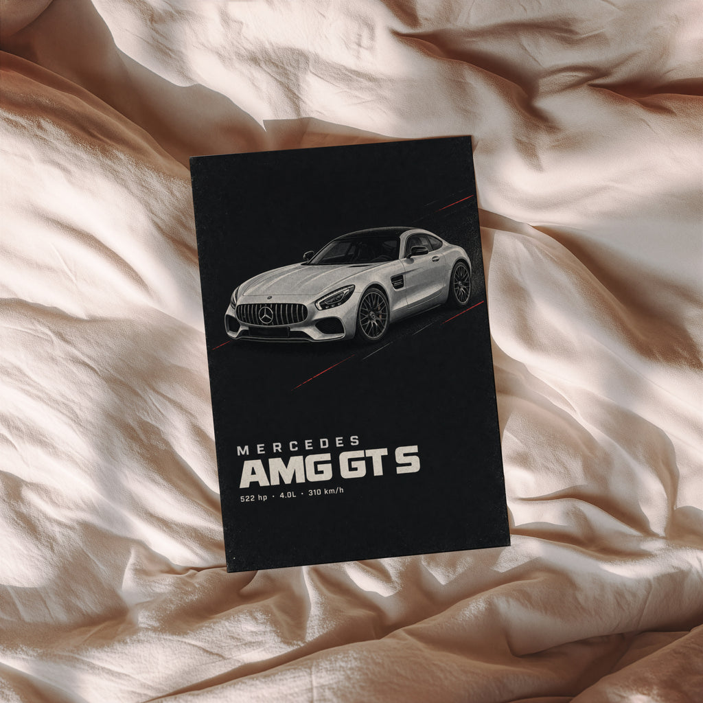 Vintage Mercedes AMG GT S Print, Car Wall Art