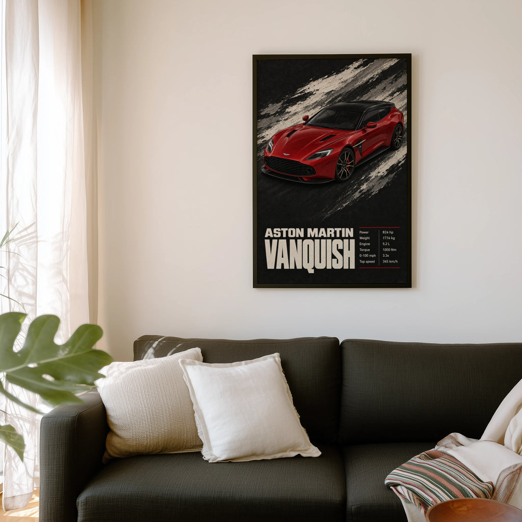 Vintage Aston Martin Vanquish Print, Car Wall Art