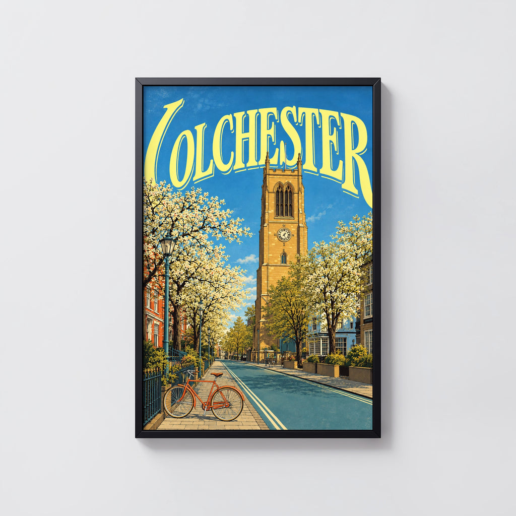 Vintage Colchester Poster, England Wall Art, Spring Print