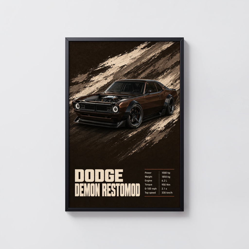 Vintage Dodge Demon Restomod Muscle Car Print