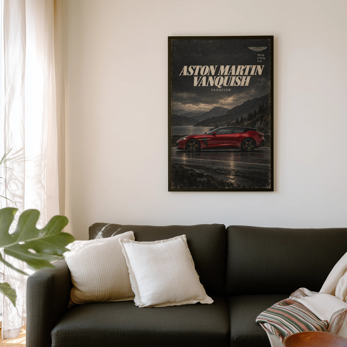 Vintage Aston Martin Vanquish Print, Car Wall Art