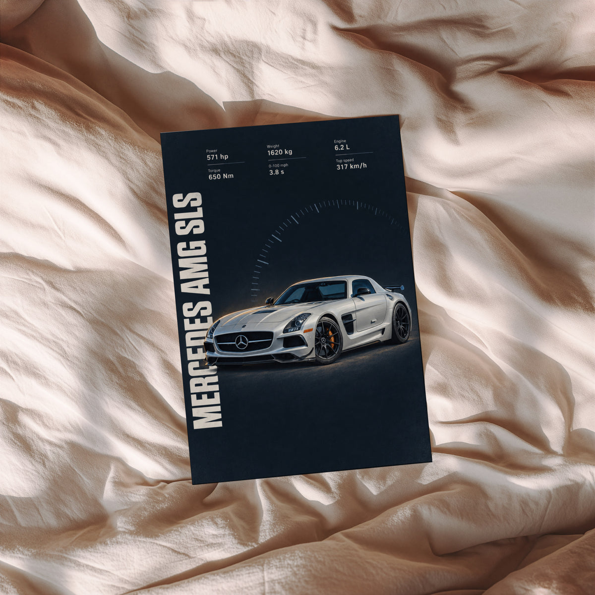 Vintage Mercedes AMG SLS Print, Car Wall Art