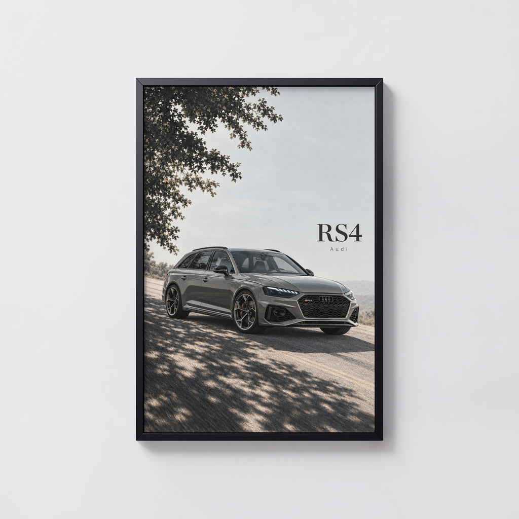 Vintage Audi RS4 Avant Print, Car Wall Art