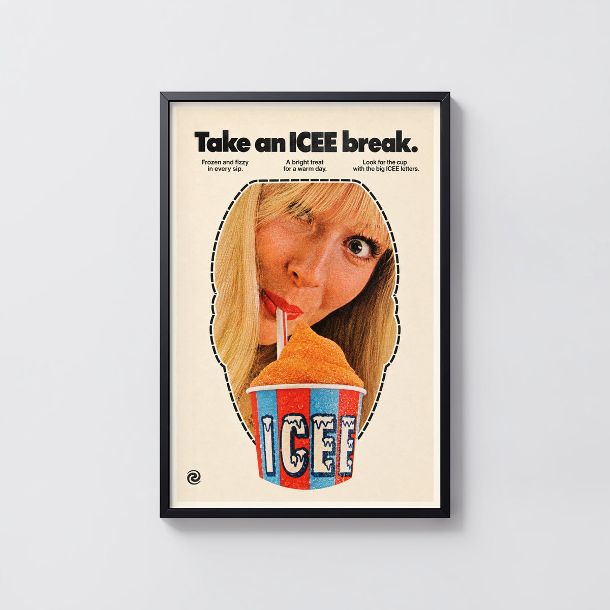 Vintage ICEE Poster, Retro Advert Wall Art, Frozen Drink