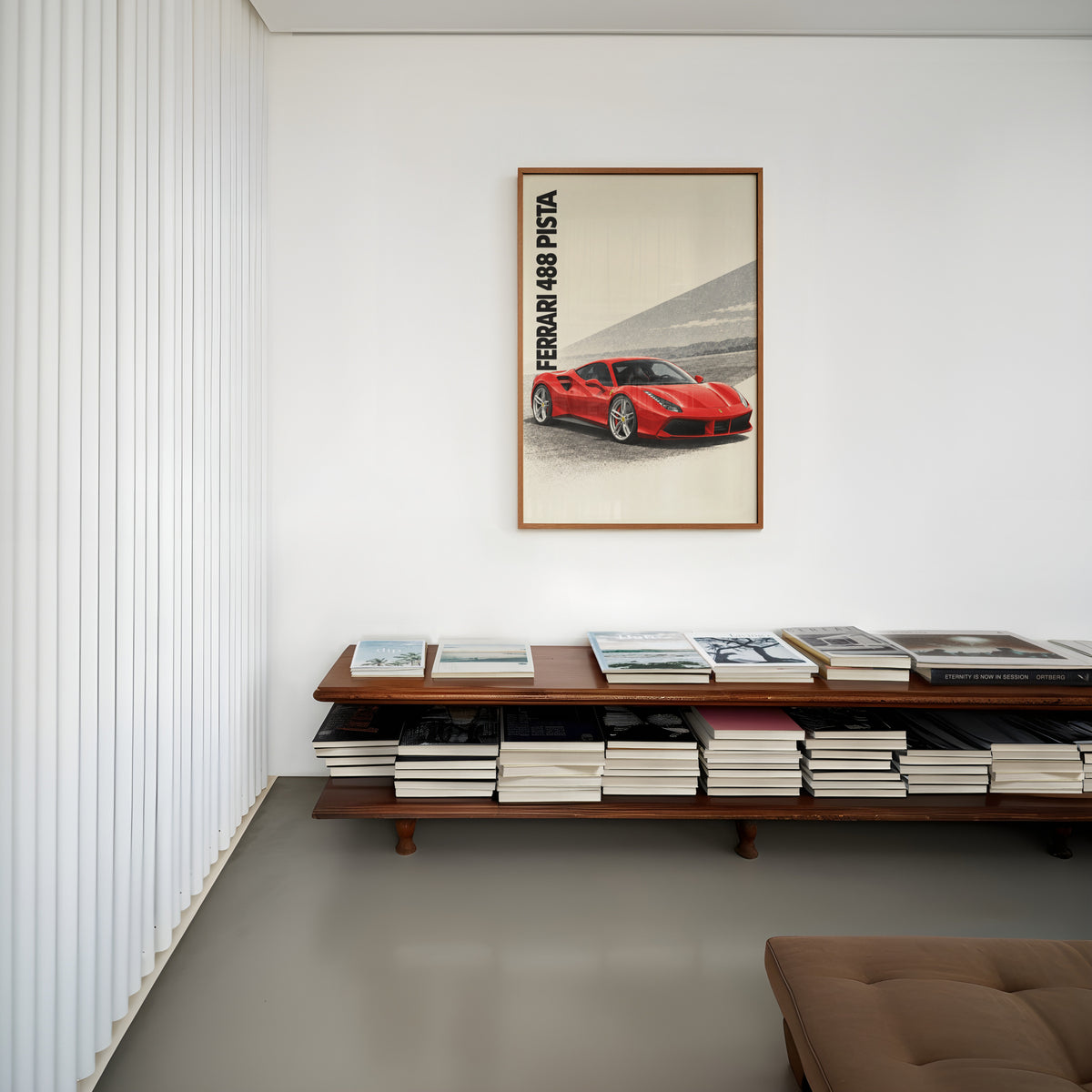 Vintage Ferrari 488 Pista Print, Supercar Wall Art